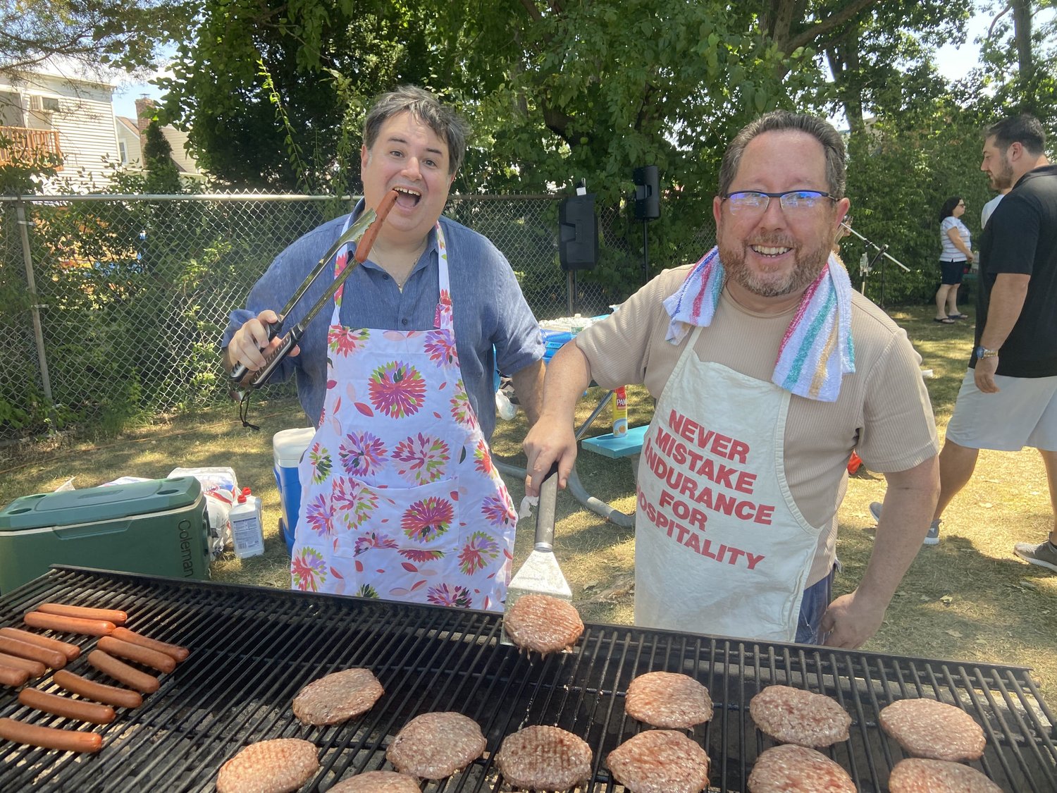 Ross Schiller, left, and Eric Vogel were chef-ing it up at the picnic on July 23.