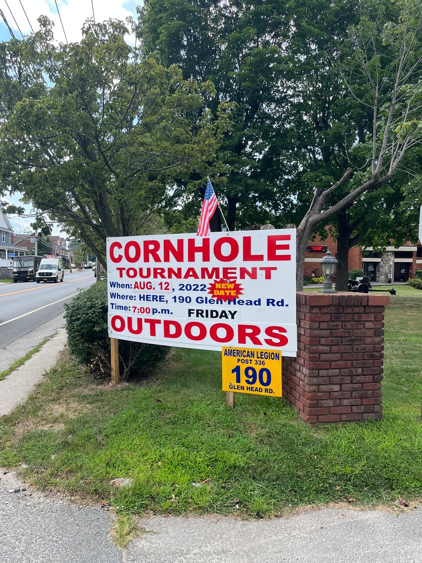 Glenwood Landing American Legion Post 336 has held a cornhole tournament open to the public once a month since April and has one this weekend.