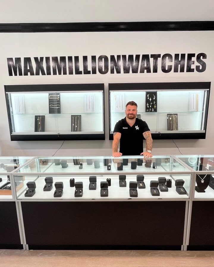 Max Hinden, founder and owner of Maximillion Watches, inside the store.