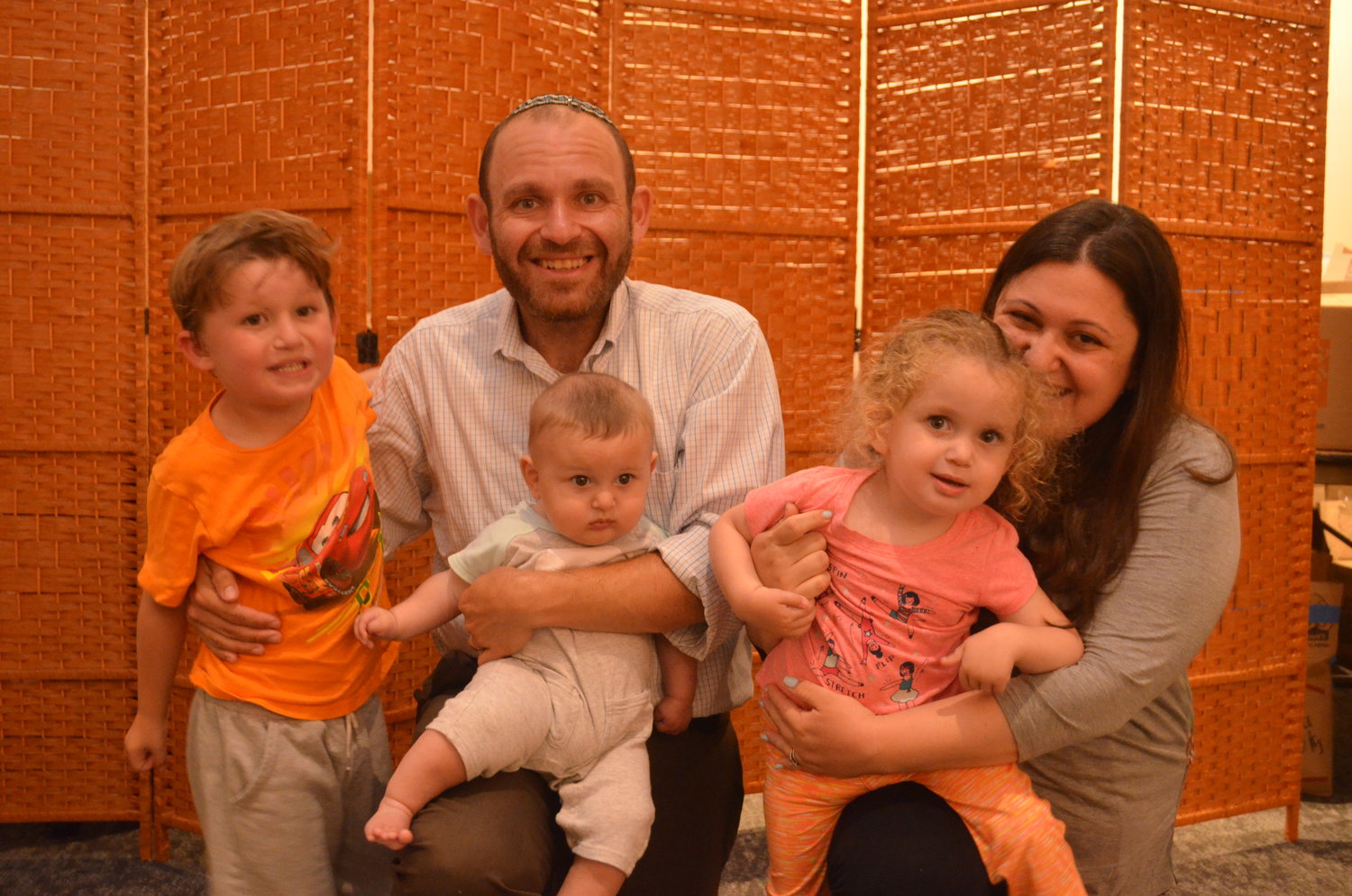 The family of Rabbi Joshua Dorsch is ready to create new roots in Merrick as he takes over spiritual leadership of Merrick Jewish Centre-Congregation Ohr Torah. Dorsch — with sons Nadav, left, and Avi, along with daughter Ziva and wife Stephanie.