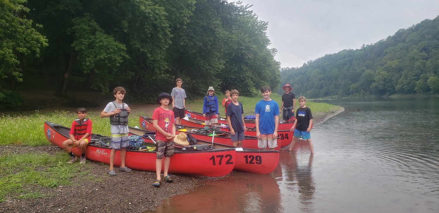 Scouts in Long Beach’s Troop 215 gathered on Sunday, Aug. 21 to trek 21 miles down the Delaware River.