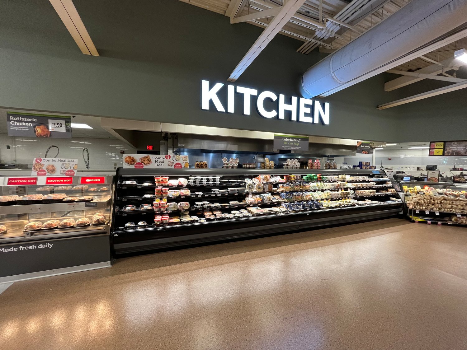 The expanded kitchen at the renovated Stop & Shop boasts numerous new pre-made meal options, from foot-long subs to cheese-filled tortellini.