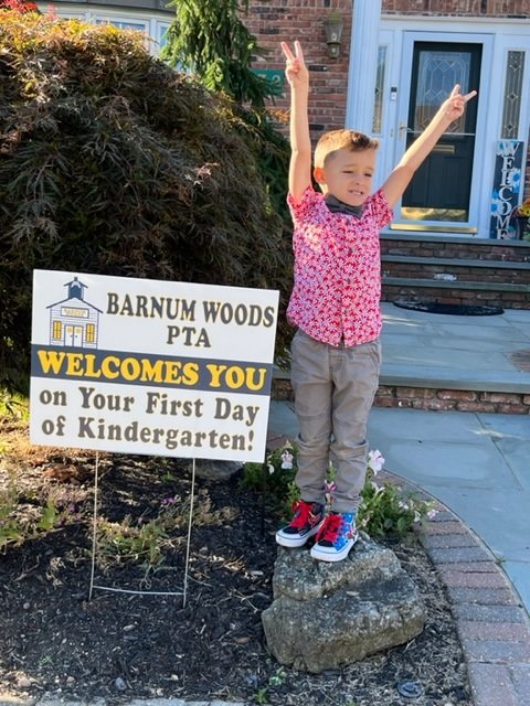 Ricky Pizzo, Barnum Woods kindergartener, looked all dapper for his first day.