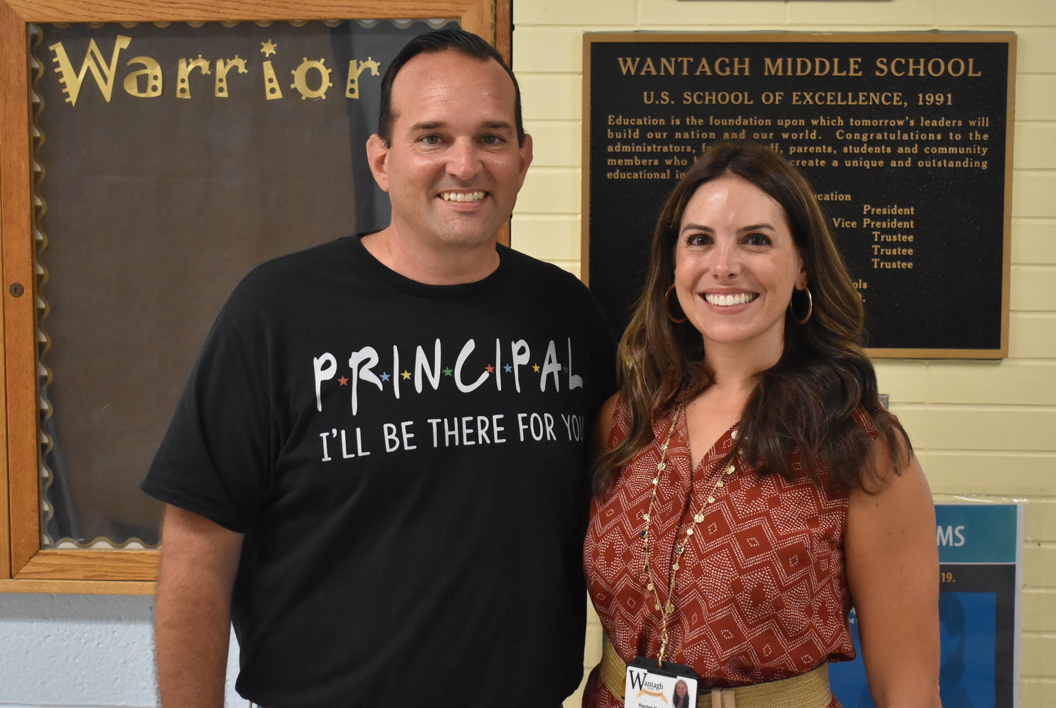 Rachel Quattrocchi, Wantagh Middle School’s new assistant principal, with Principal  Anthony Ciuffo.