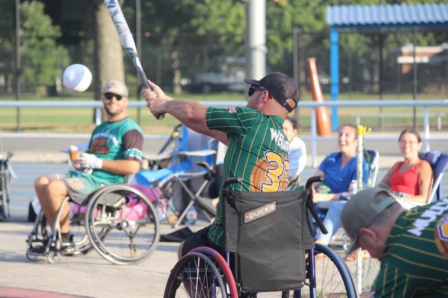 Ray Werner, of Jeremy’s Misfits, took a turn at bat during the annual game on Aug. 18.