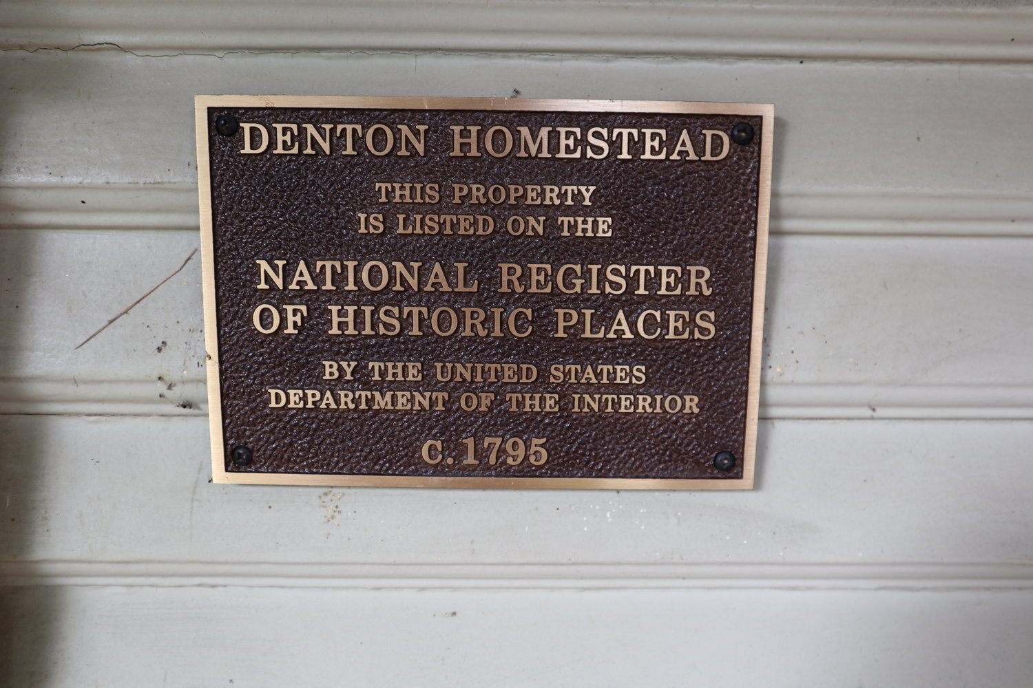 The Denton Homestead was designated a national landmark in 2014 and received a plaque in October 2016.