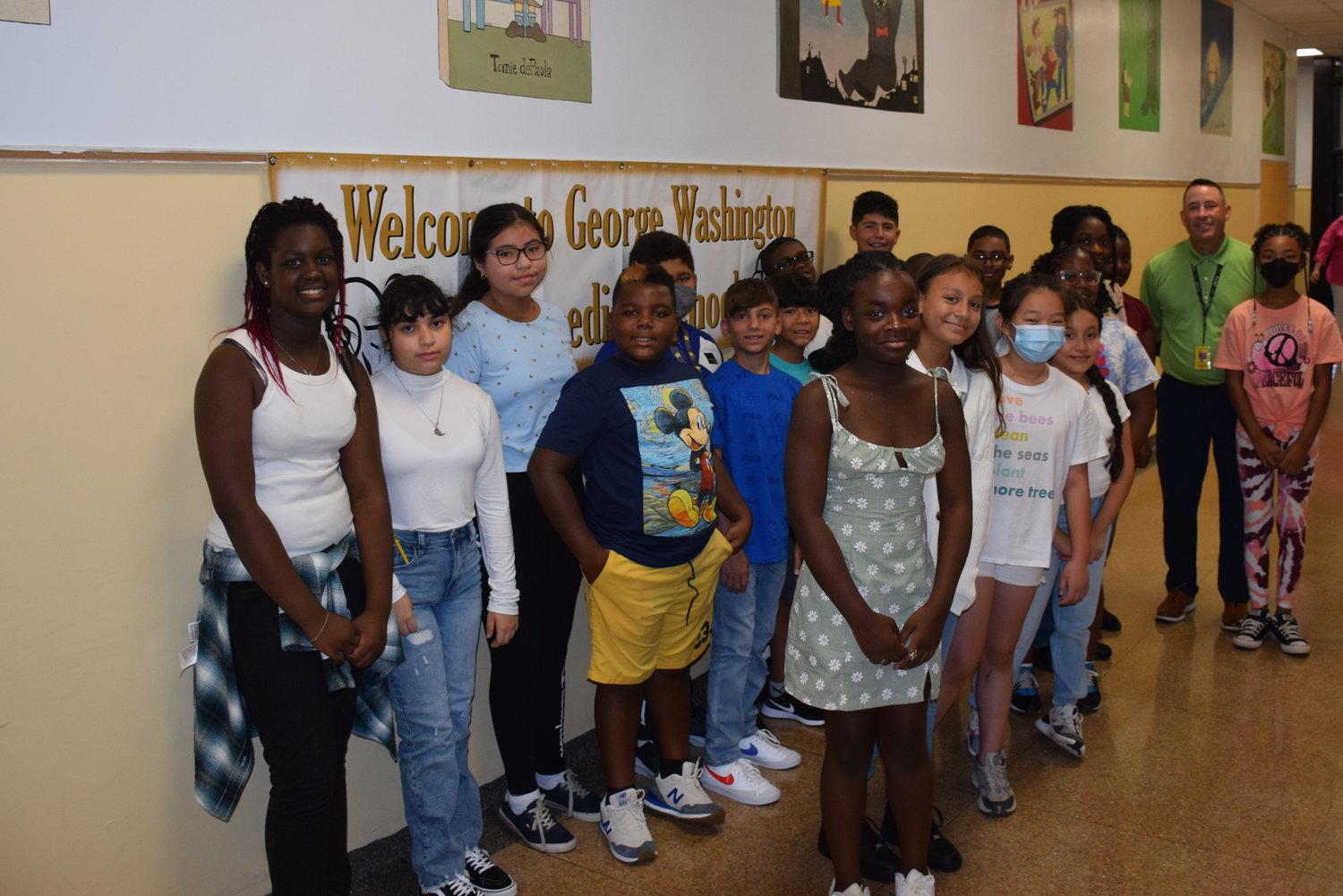 Students and teachers at George Washington School were eager to reconnect at the start of the new school year.