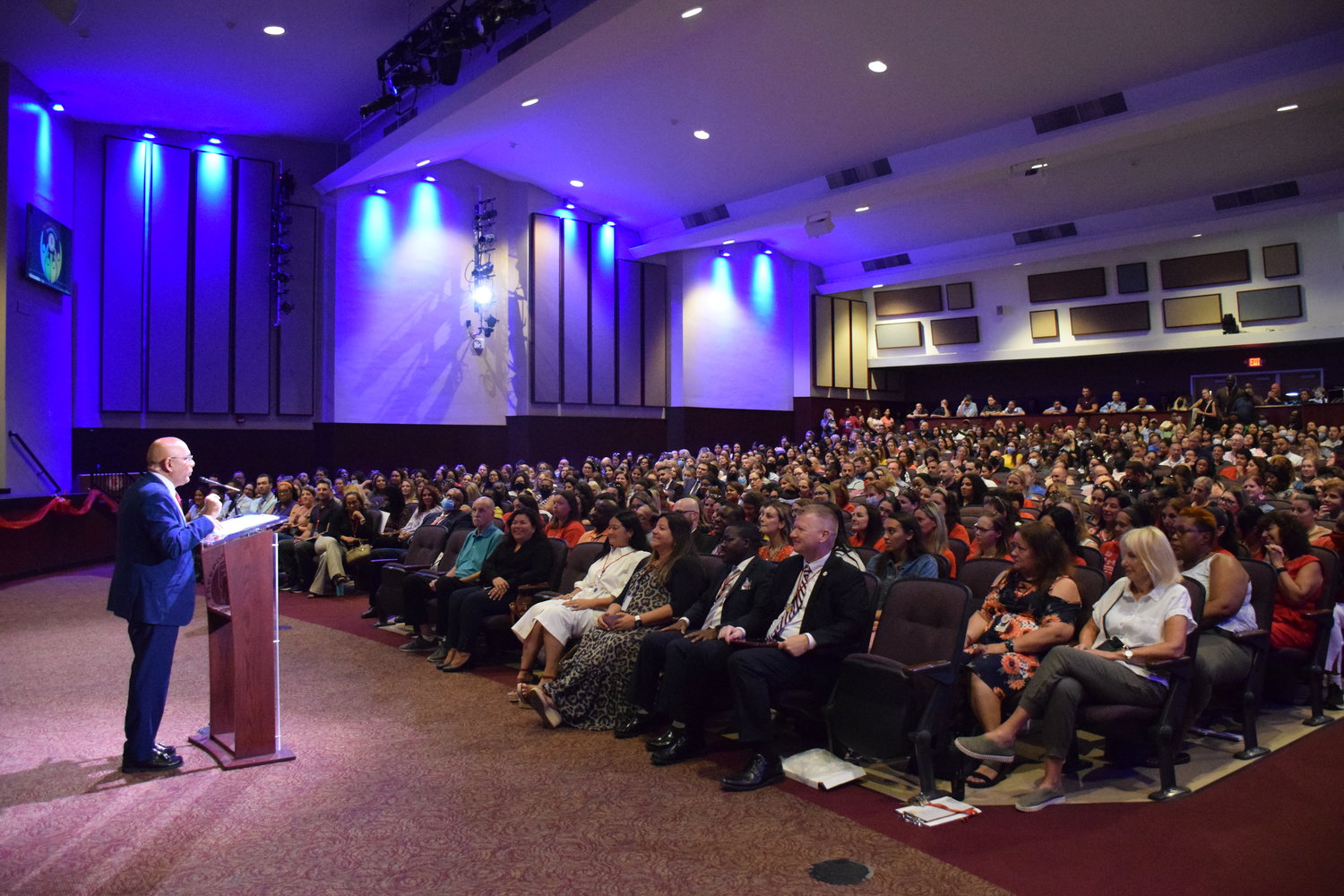 Superintendent of Schools Dr. Kishore Kuncham welcomed back Freeport Public Schools staff to the 2022-2023 school year at the Superintendent’s Conference Day.