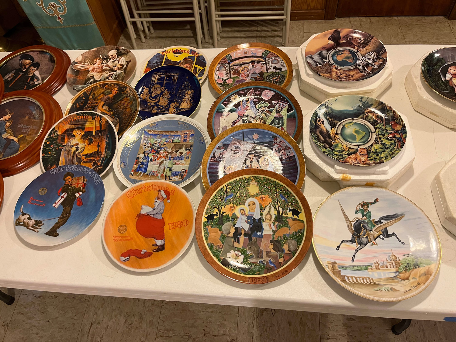 Decorative plates were among the numerous items for sale at the event.