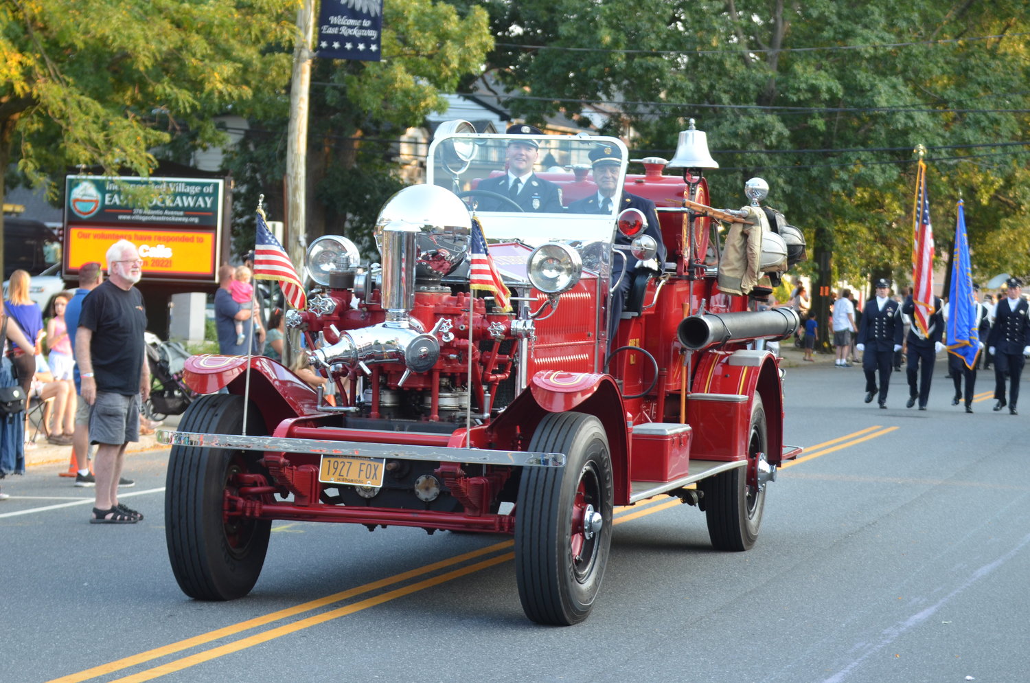 The Lynbrook Fire Department brought out its vintage apparatus during the Fourth Battalion Parade on Saturday.