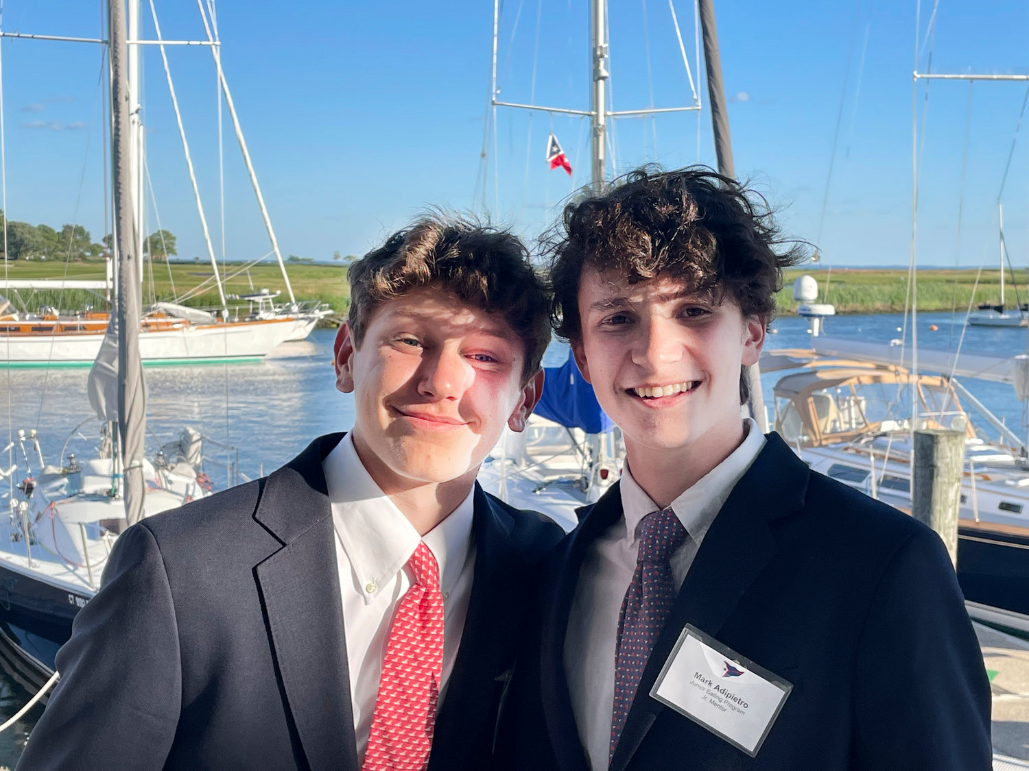 Tucker Peters, left, and Mark Adipietro are passionate about sailing. They are also close friends.