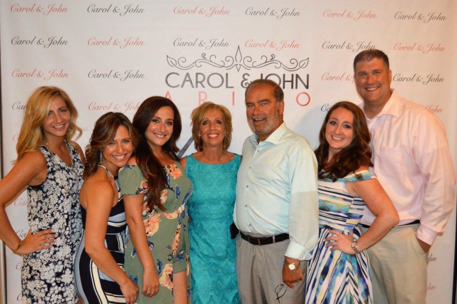 John arigo and his wife Carol, had five children. From left, in 2017, were Cheryl, Lauren, Stefanie, Melanie and Peter.