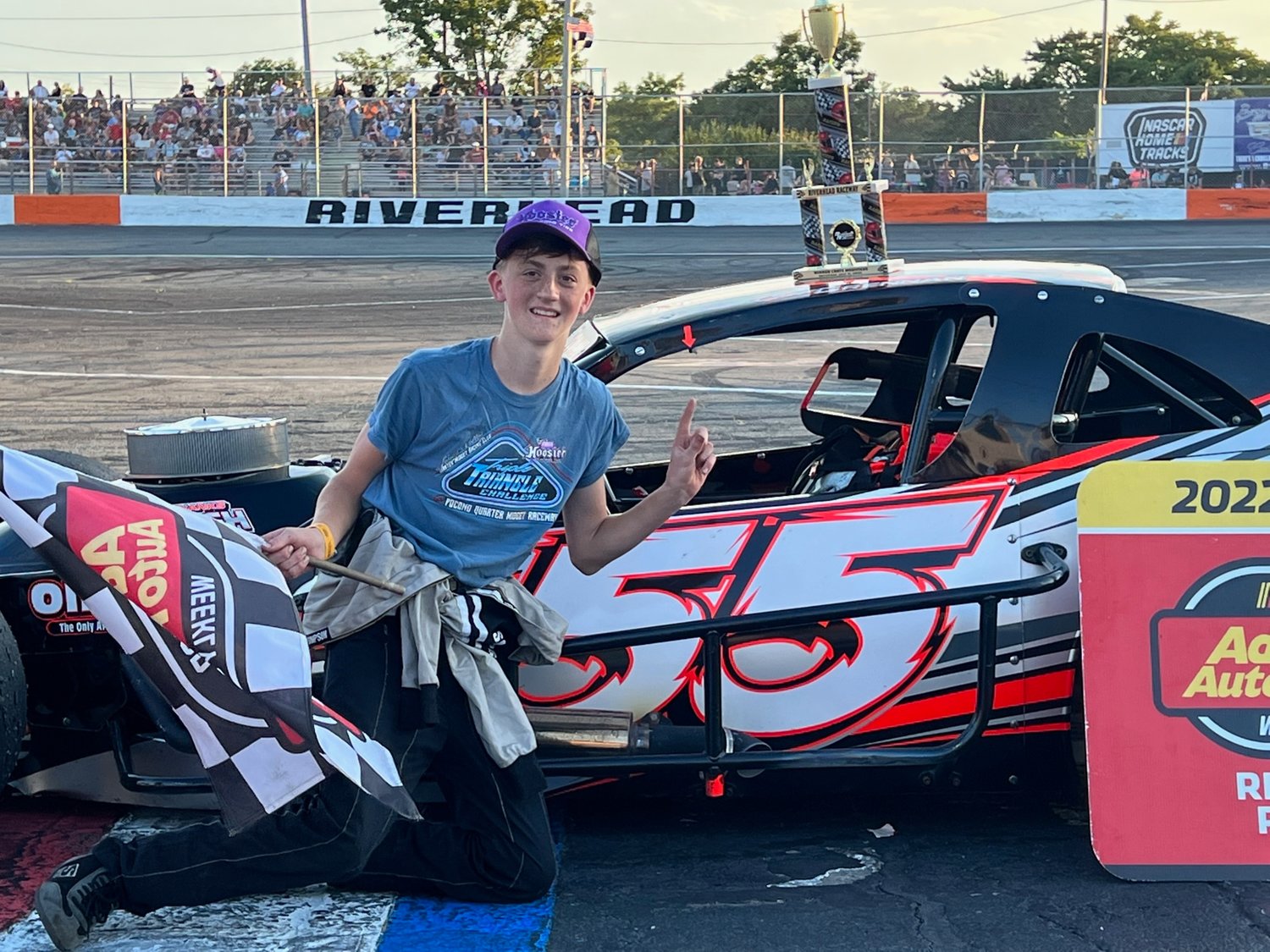 Chase Grennan finished the end of the season with a 2nd place standing. He often works on his car with his brother, Owen Grennan, before many of their races.