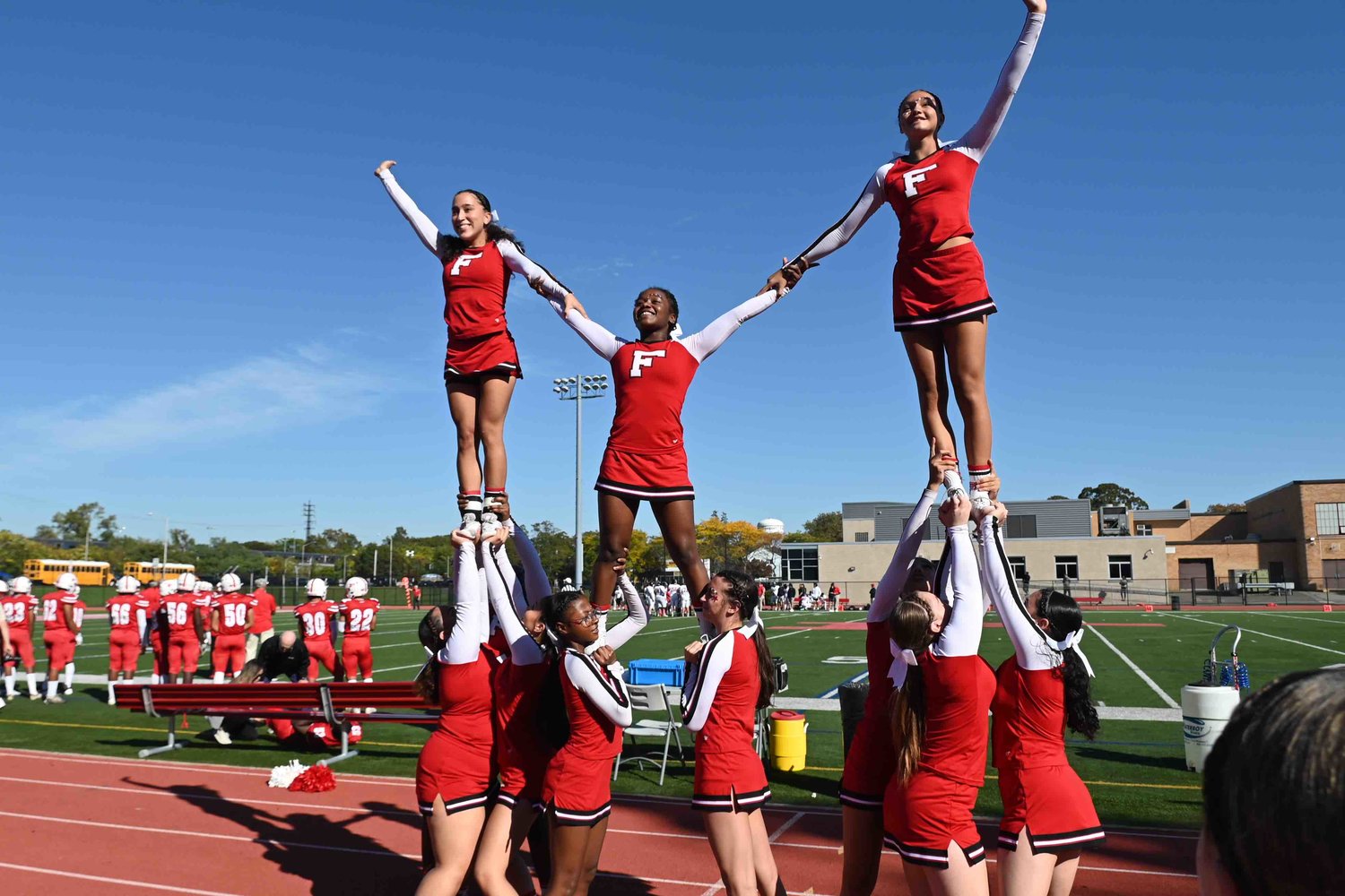 Freeport High School cheerleaders kept spirits high during homecoming.