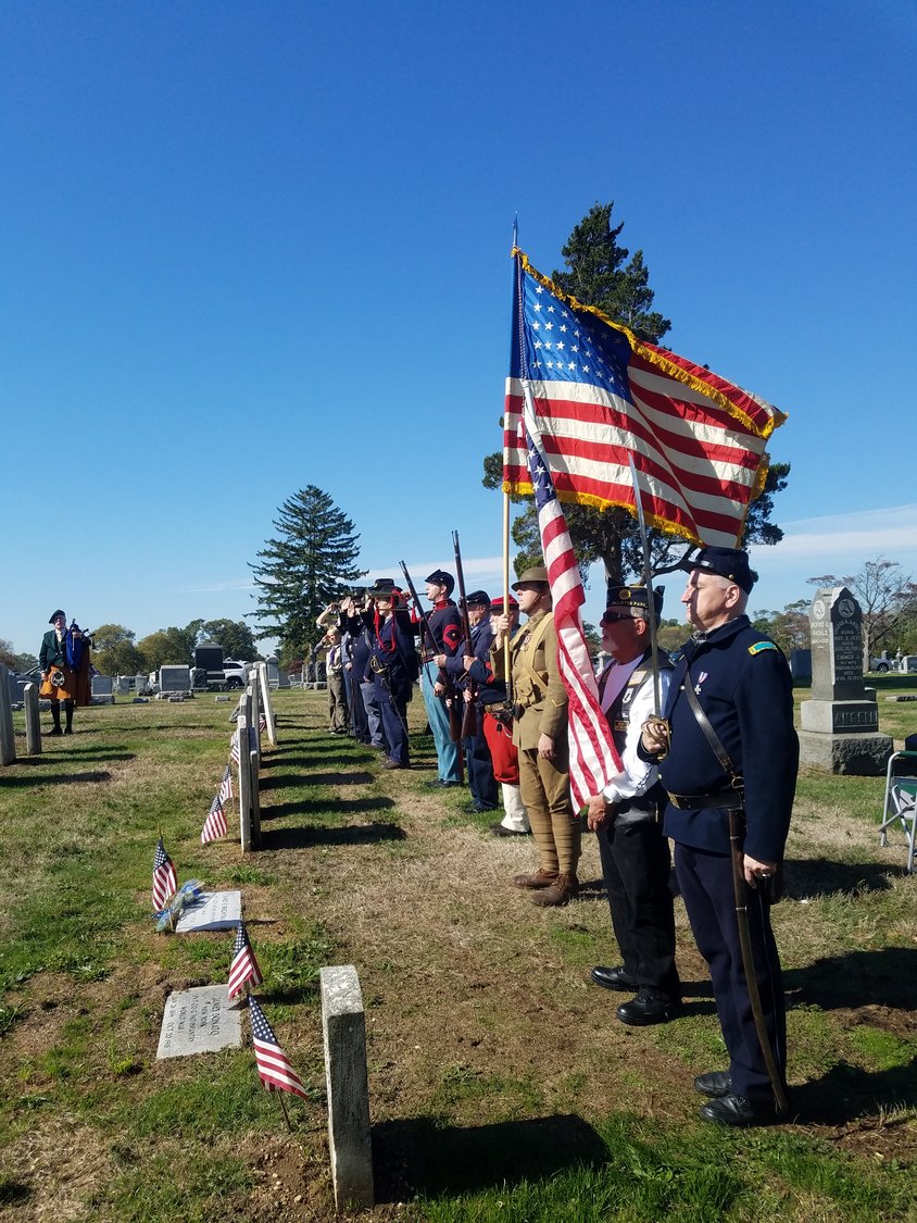 The Sons of Union Veterans gathered at Greenfield Cemetery on Oct. 15 to honor Rhodes and five other veterans whose graves had gone unmarked for many decades.