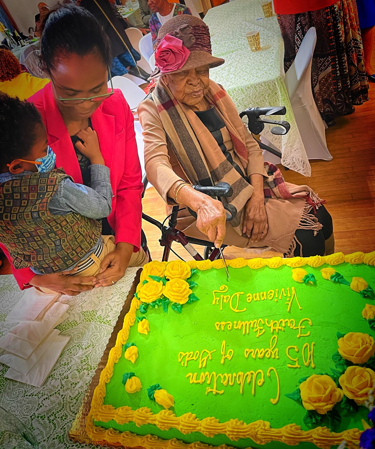 Vivienne Daly, of Baldwin, celebrated her 105th birthday last week with fellow members of the All Saints Episcopal Church.