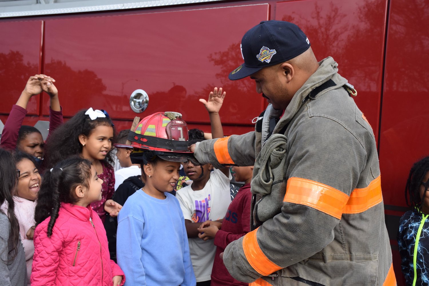 Bayview Avenue School third grade students were introduced to members of the Freeport Fire Department during the school’s 18th annual Hooked on Firefighters program kickoff.