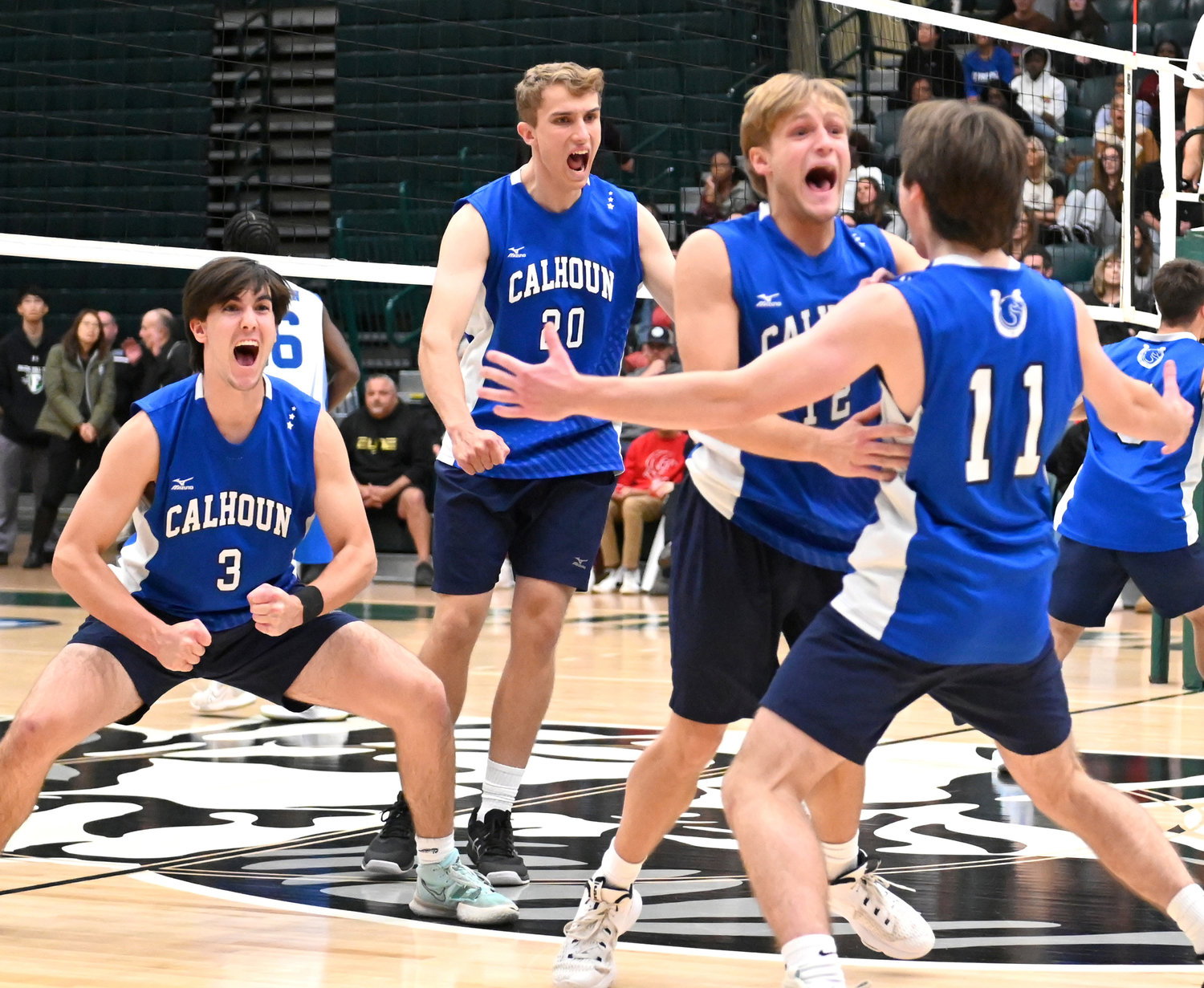 Calhoun won its second boys' volleyball county championship i three seasons with a sweep of Roslyn.