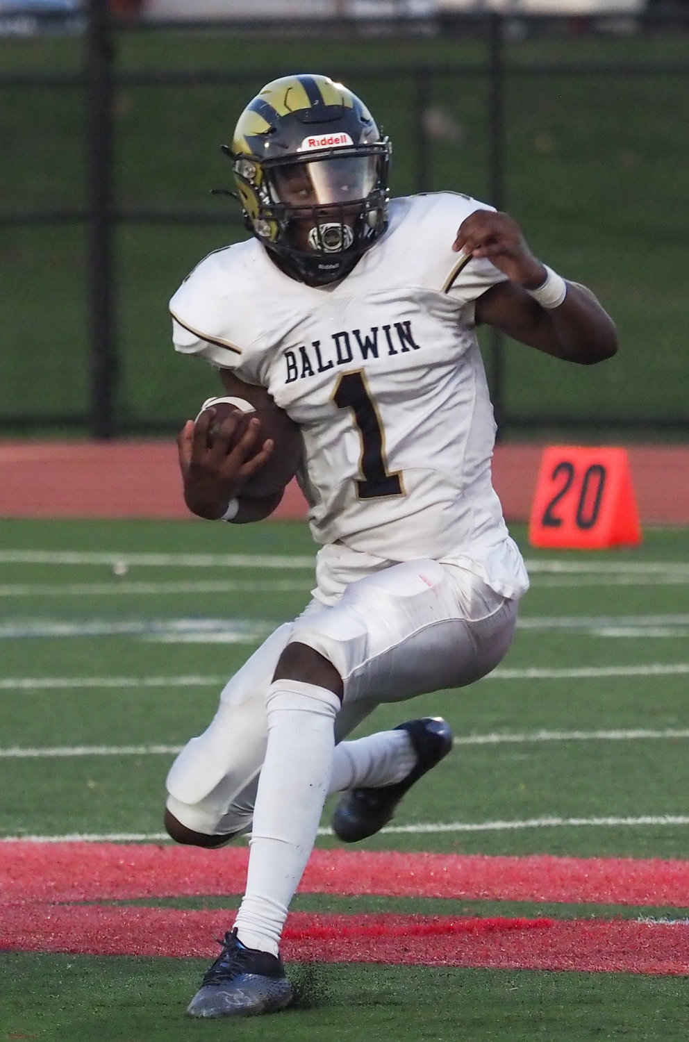 Baldwin sophomore quarterback Vaughdrea Johnson had 101 yards rushing and two touchdowns in Saturday's Conference I semifinal loss.
