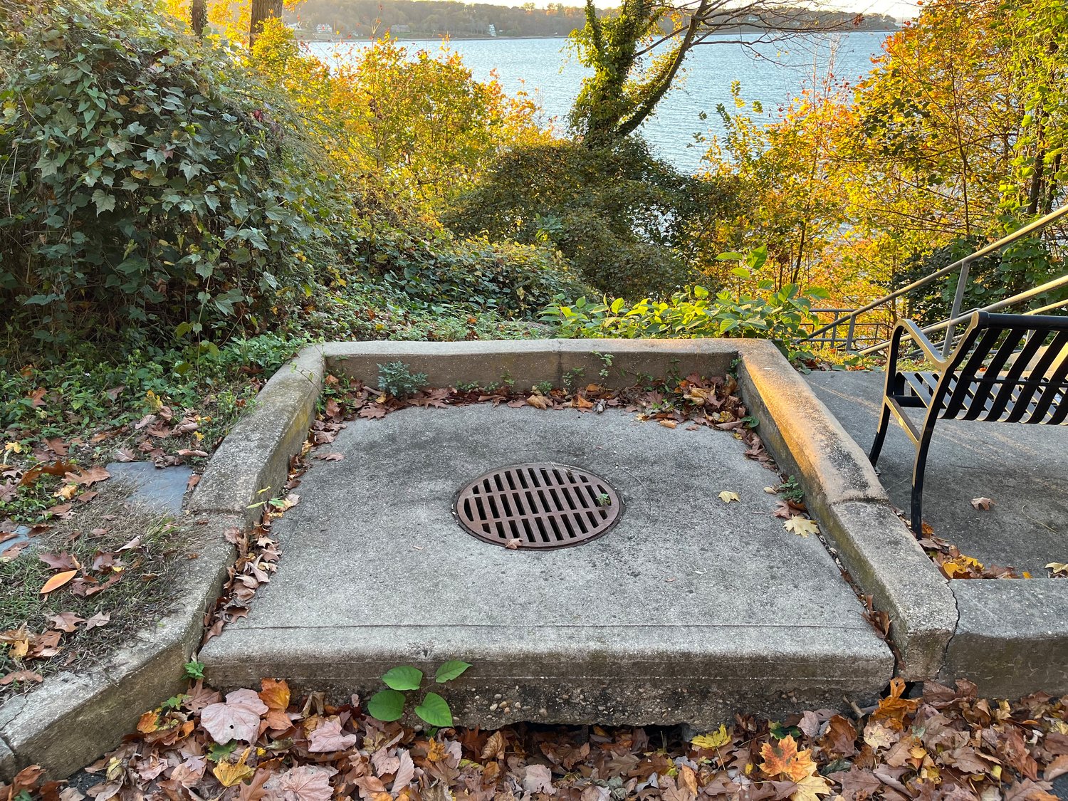 The storm drain starts at the top of the Tilley Steps, and much of the village’s stormwater runs through the 100-year-old piping.
