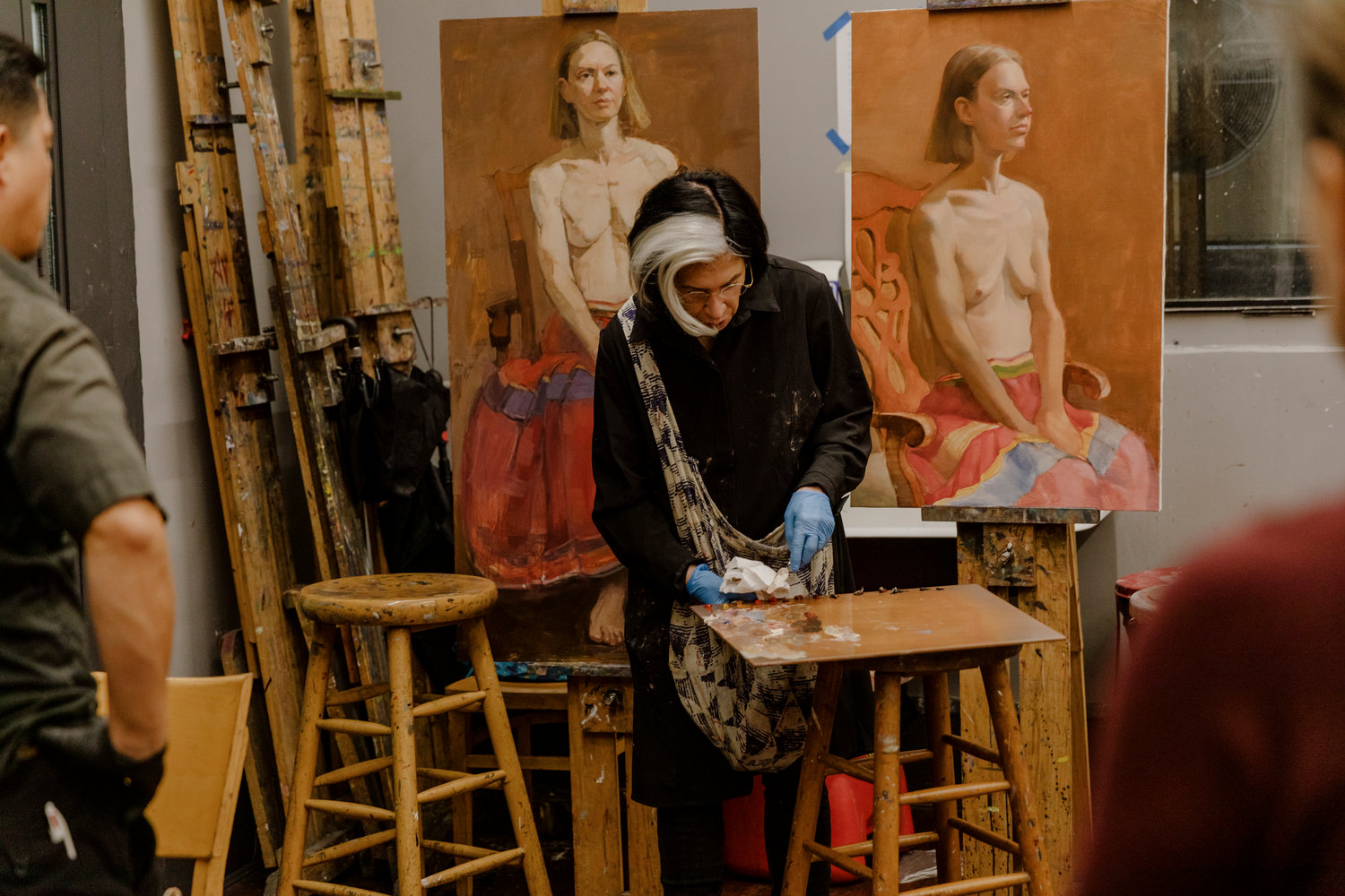 Sharon Sprung creates many of her portraits at Manhattan’s Art Students League of New York. Once a student there, she became an art teacher after 20 years of membership.