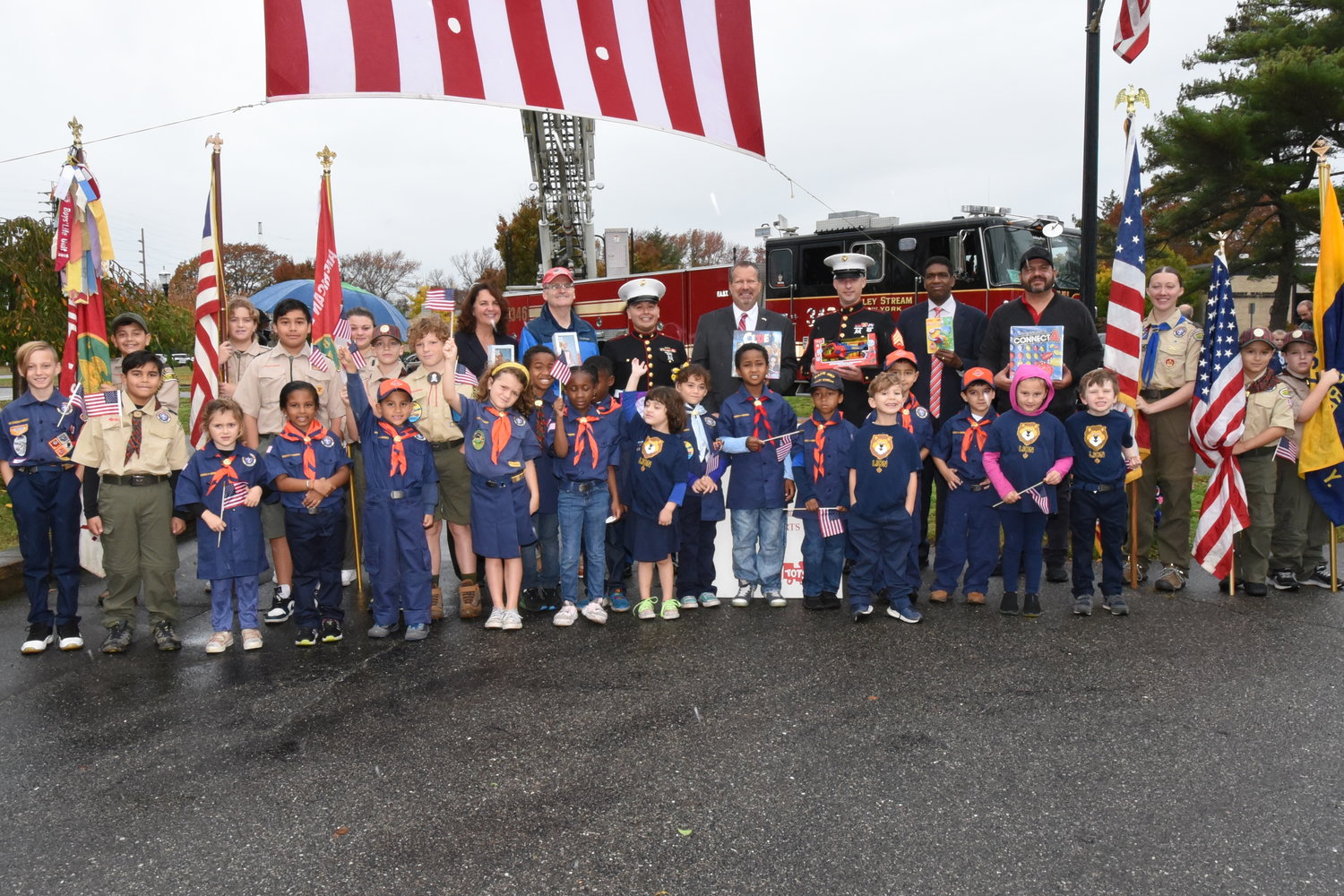 To cap off its Veterans Day ceremony, the village officially kicked off their Toys for Tots campaign drive with the United States Marine Corps in collaboration with the Valley Stream Chamber of Commerce.