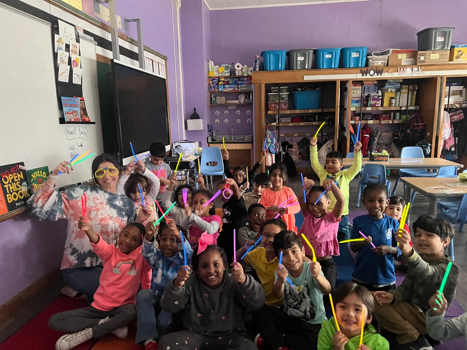 Howell Road Elementary School students celebrated Red Ribbon Week with glow sticks and wearing colorful outfits on their drug prevention theme day: “My Future is Too Bright for Drugs Day.”