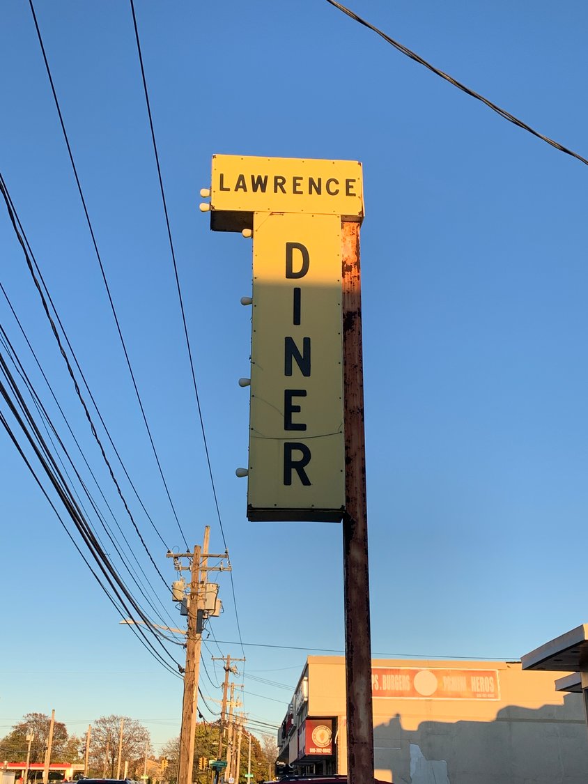 The Lawrence Diner sign outside the eatery on Burnside Avenue in Lawrence.
