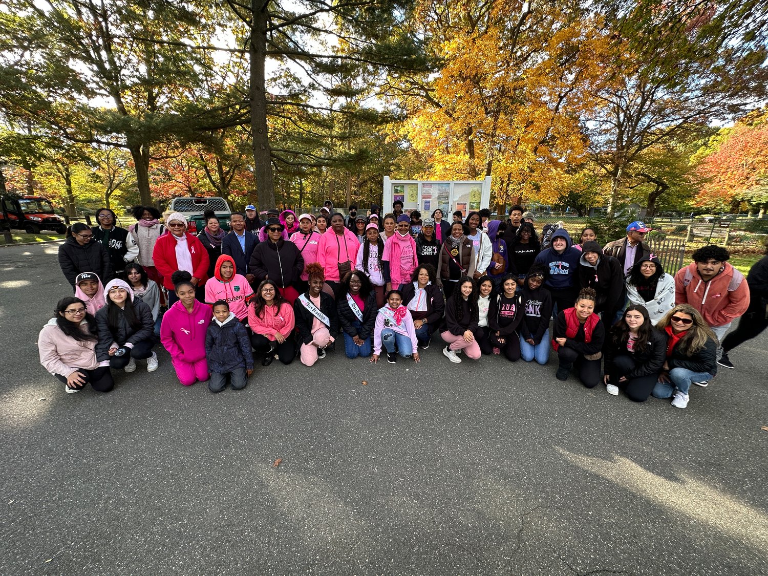 Dozens of participants showed up for the inaugural Dr. Elsy Mecklembourg-Guibert Breast Cancer Walk and dressed in pink for the cause.