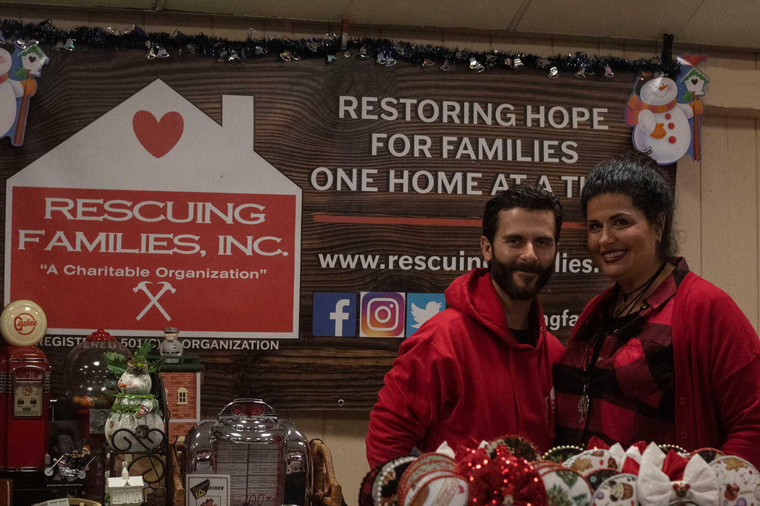 The hosts of the Holiday Gift Boutique and founders of Rescuing Families, Inc., Vincent Centauro and Gina Centauro.
