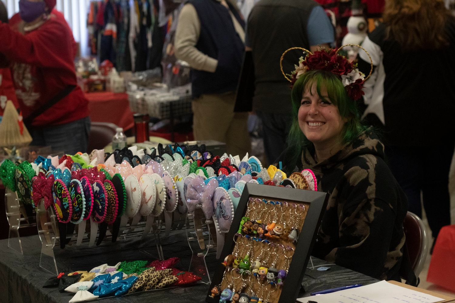 Laura Natoli displayed her custom Mickey ears at the Holiday Gift Boutique.