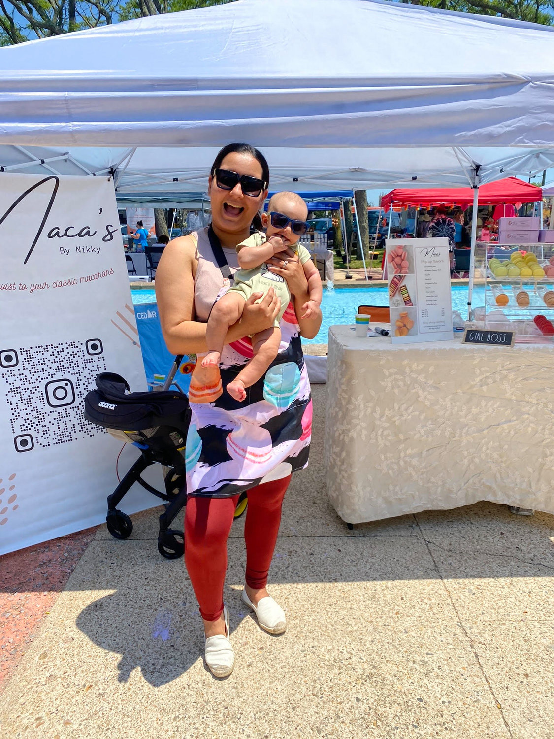Nicole Guerrero and her eight-month-old son, Stefano, have become veterans at selling foods at farmer’s markets.