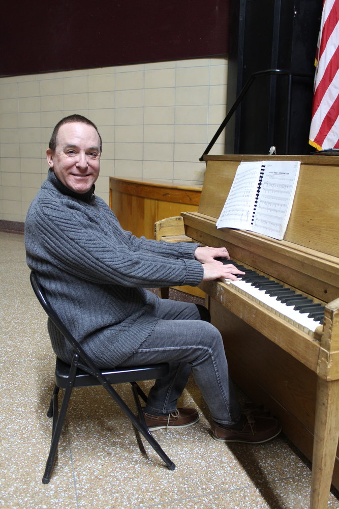 Director Bruce Bider at his piano, which he’ll be playing in the show ‘Dames at Sea.’