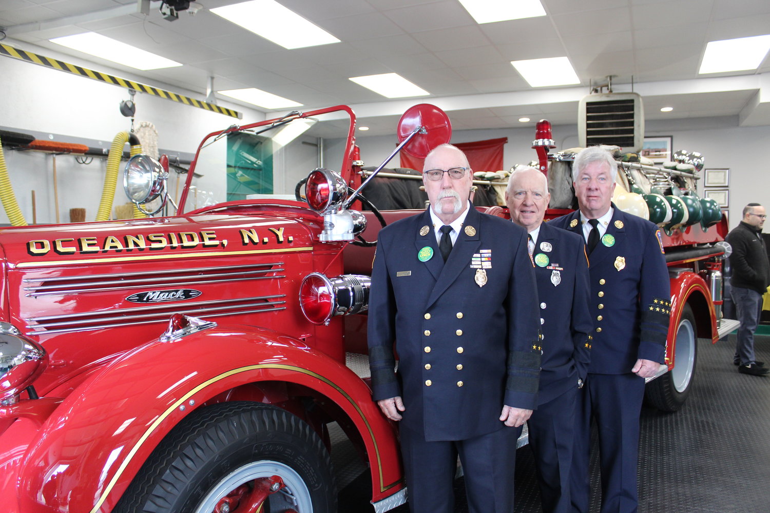 They sought it, and found it — a 1947 Mack truck that has been the focus of a quest by Columbia Engine Company No. 1 Historical Committee members Fredrick Robinson, Paul Facella and Bill Lynch for some time. After a restoration, the antique engine has now returned home.
