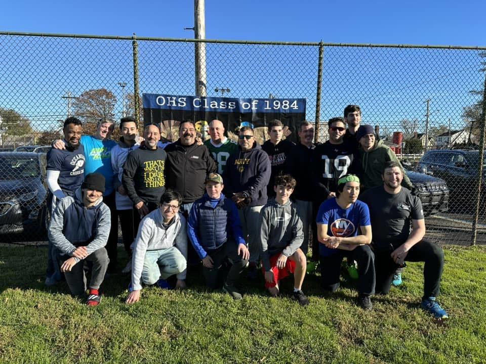 Oceanside High’s Classes of 1984, 85, 86 and 89, and their sons and nephews played and reminisced at the 41st annual Turkey Bowl on Nov. 26.