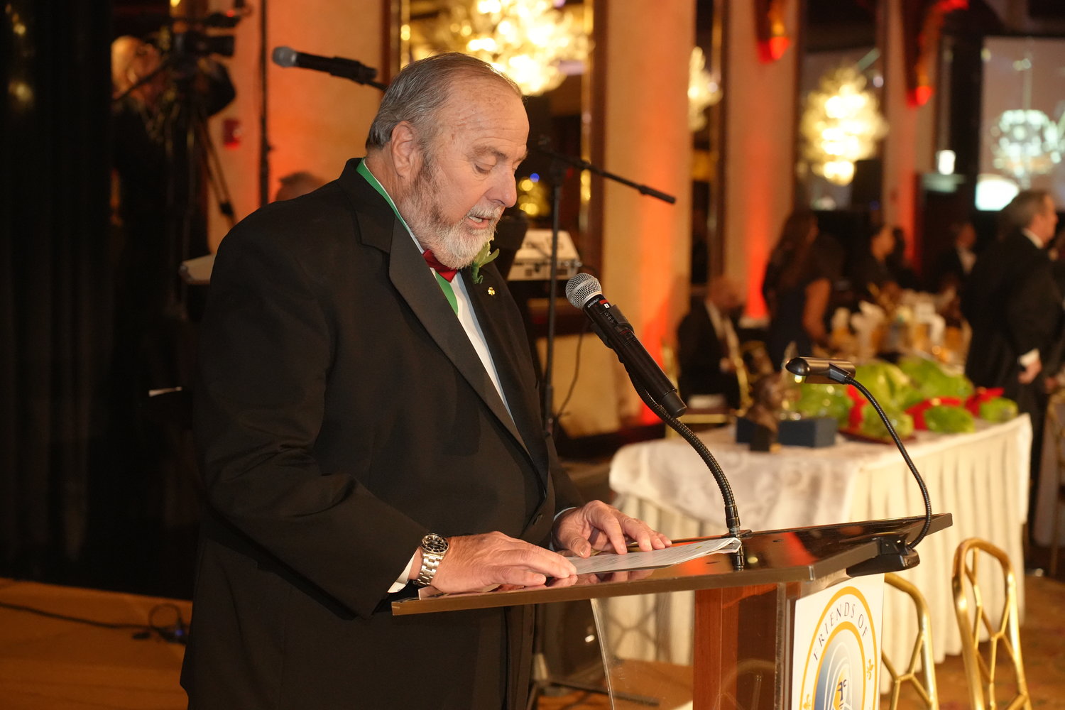 Mayor Francis Murray shares a few words with the crowd at the 86th annual Mercy Ball at the Crest Hollow Country Club on Saturday, Dec. 3.