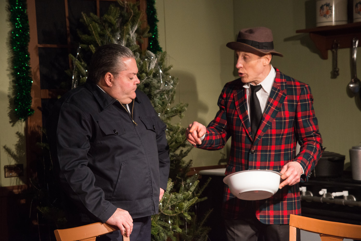 Patrick Marone, left, as Ralph Kramden, and Fred DiMenna, portraying Ed Norton, will entertain seniors performing an episode from ‘The Honeymooners’ at the Glen Cove Senior Center on Dec. 16 free of charge.