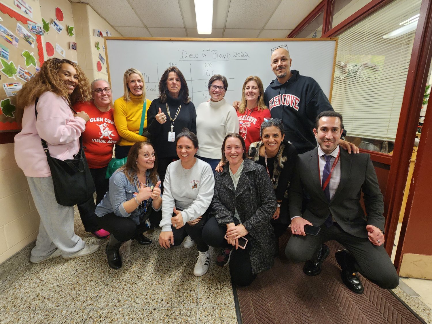 After tears of joy and many hugs, Board of Education members and school officials gathered to celebrate the results of the 2022 bond referendum, which will provide nearly $31 million to the Glen Cove City School District.