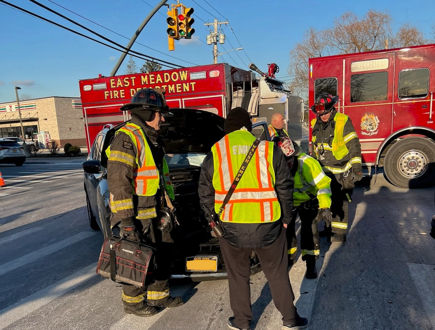 East Meadow Volunteers operated on a motor vehicle during the bitter blast of frigid temperatures during the holiday season.