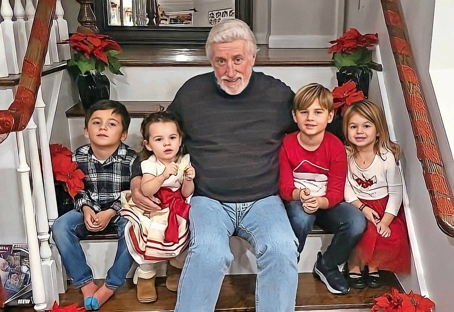 Jim McQuade with his four grandchildren, Luca, Sienna, Dylan and Madison.