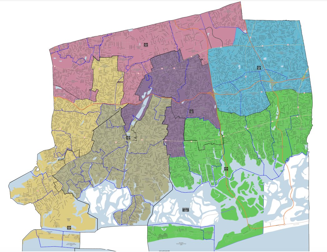 The latest redistricting map for Hempstead town elected officials reveals little change to what a number of people asked for ahead of the revision last month. Their desire is to see a better chance of creating a more diverse town council by creating ‘minority-majority’ districts.
