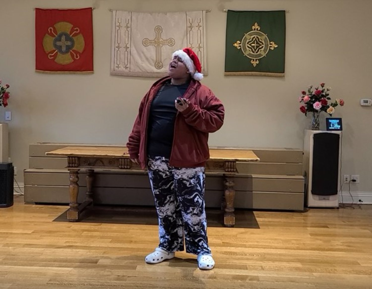 Luke Islam, a junior at St. Dominic’s High School, performed at the Life Enrichment Center in Oyster Bay in December, spreading holiday joy among the seniors in attendance.