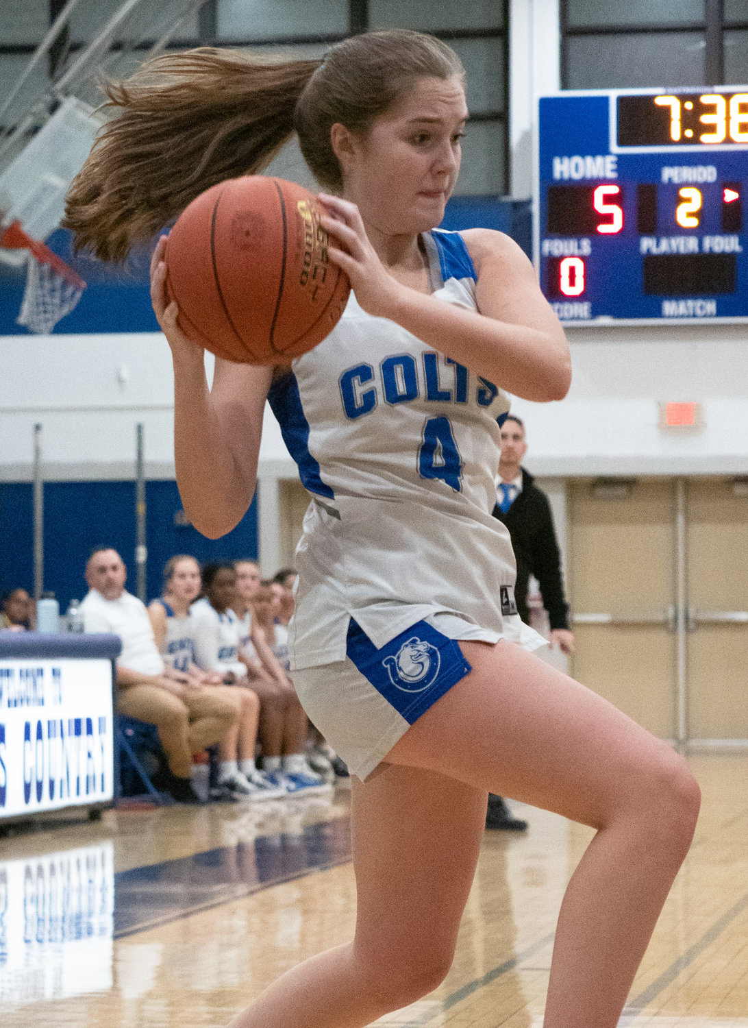 Senior Margaret Casimano is averaging 8.5 points for the Colts, who had only one blemish on their conference record through seven games.