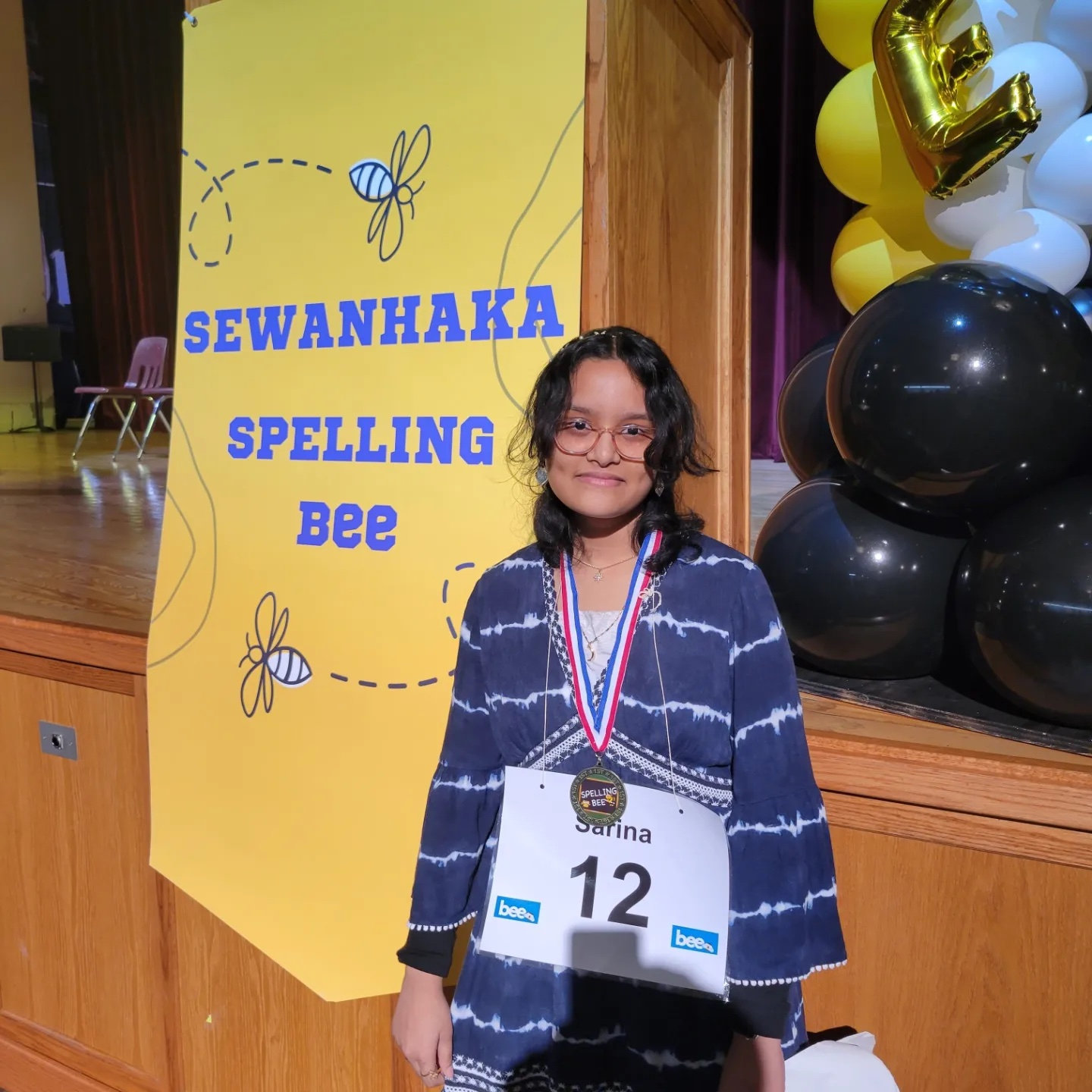 Sewanhaka High School student Sarina Jubaer was selected as the eighth grade winner of the spelling bee on Jan. 13.
