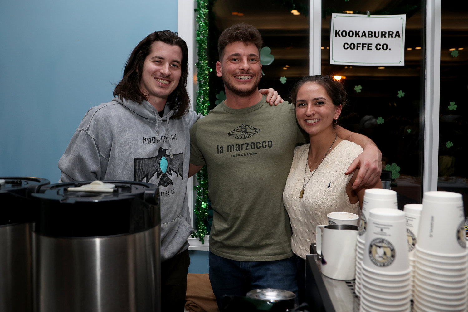 Kookaburra staffers Dan Curran, Chris DelGatto and Kathleen Regan serve up some coffee during the Taste of RVC.