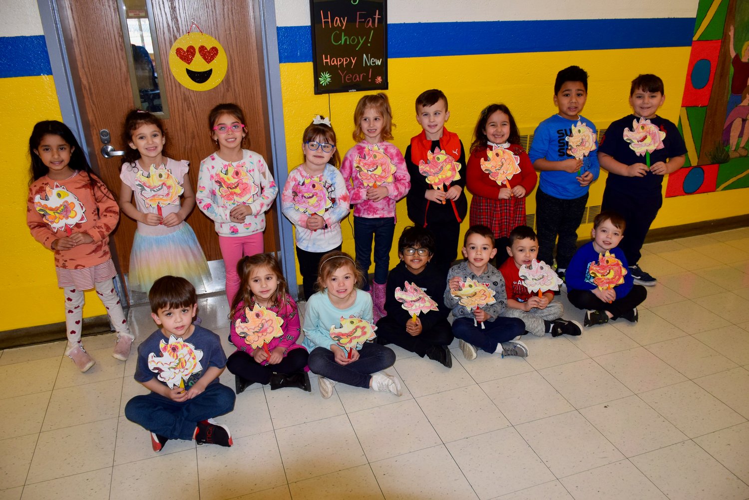 John Street School kindergarteners learned about the Lunar New Year and created dragon masks on Jan. 20.