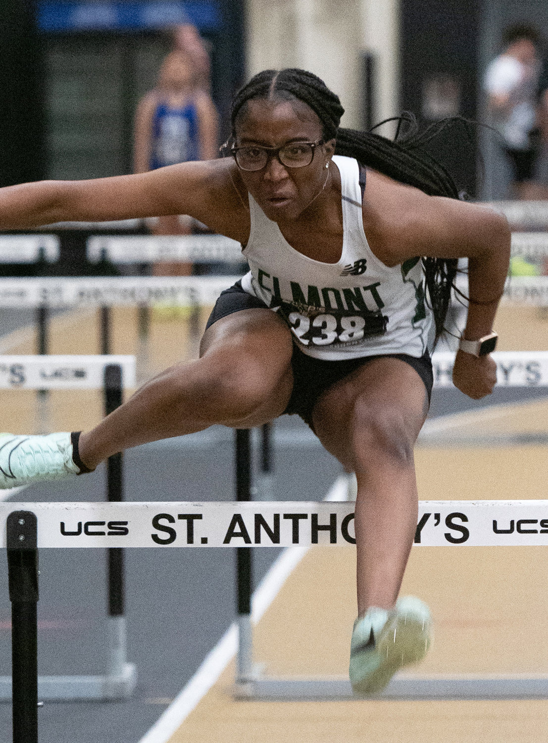 Thalia Benoit was second in the 55-meter hurdles and helped Elmont’s sprint relay repeat as Nassau Class B champs.
