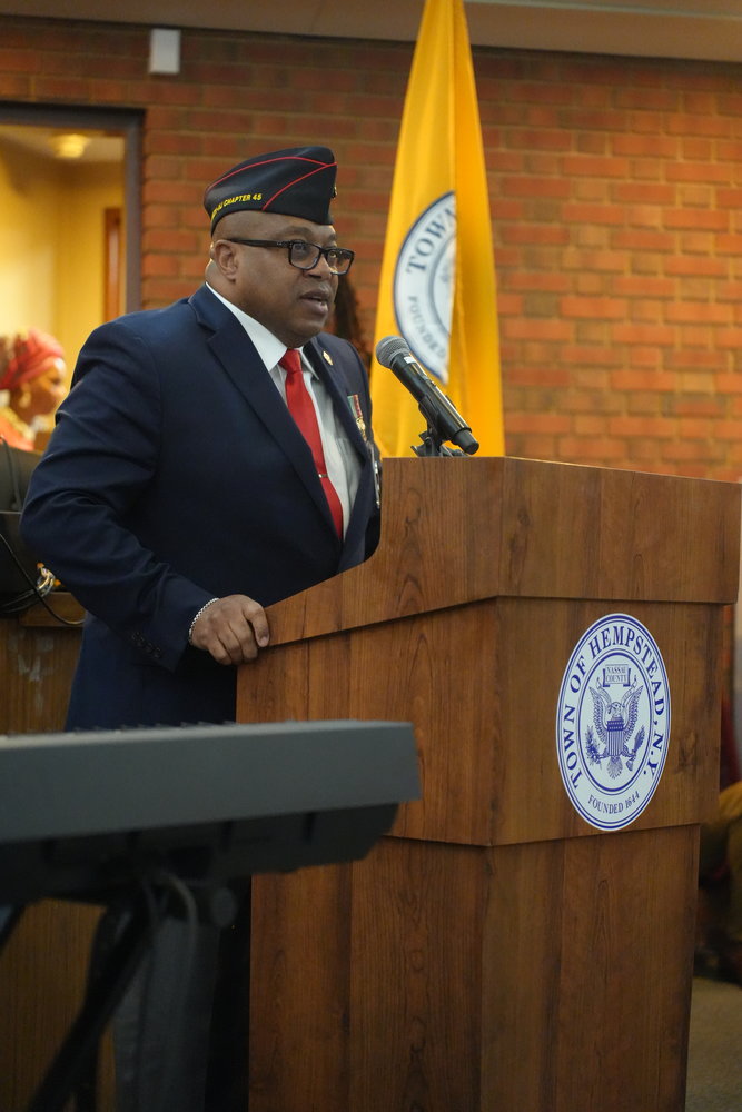 Kelly Atkinson, president of the Montford Point Marines New Jersey Chapter, spoke about the first African-American recruits in the Marine Corps known as the ‘Montford Marines,’ which ended the military’s long-standing policy of racial segregation.