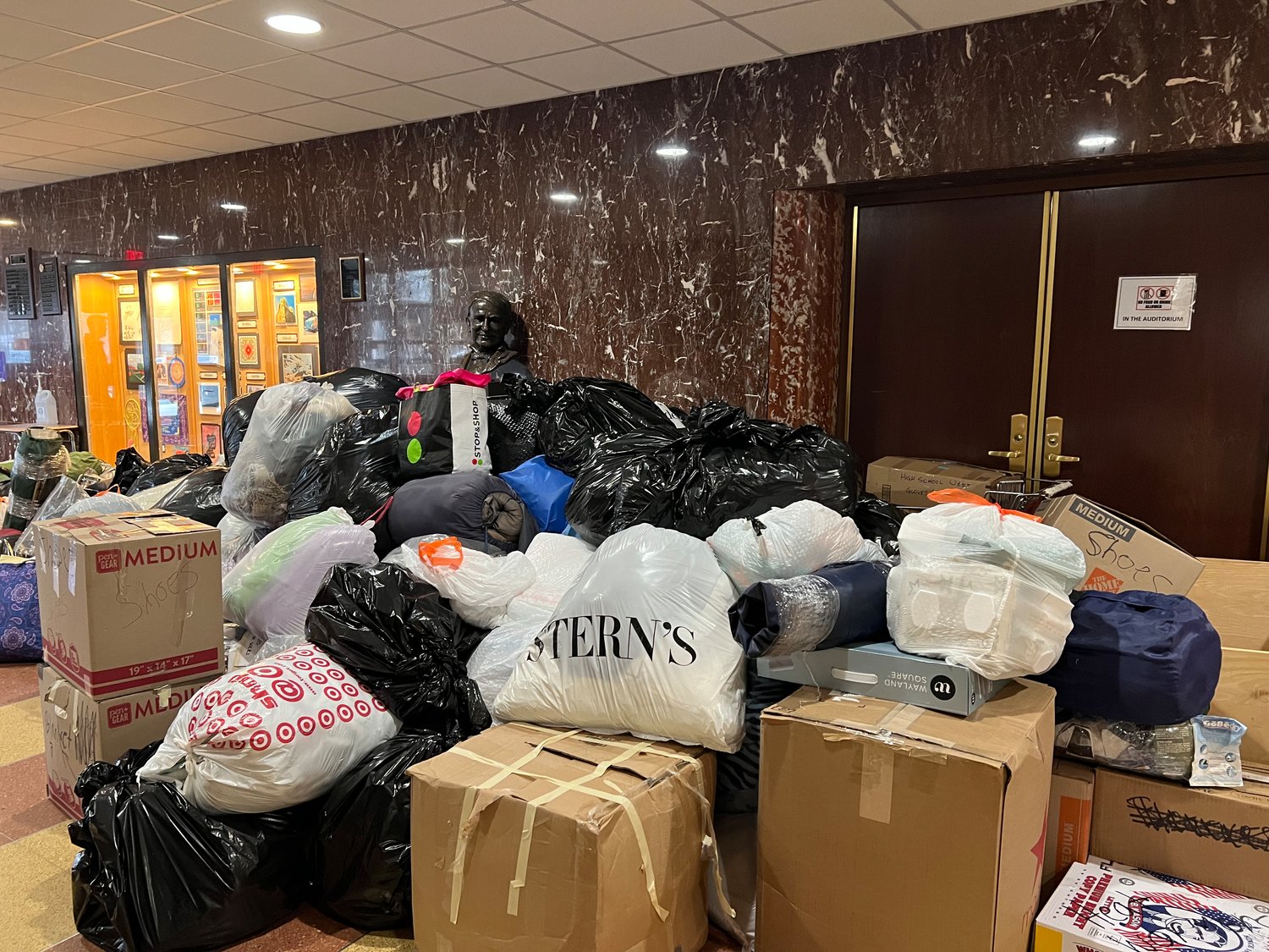 Hundreds of donations were collected from Feb. 10 to 15. Most of the items were clothes, toiletries and shoes for those of all ages.