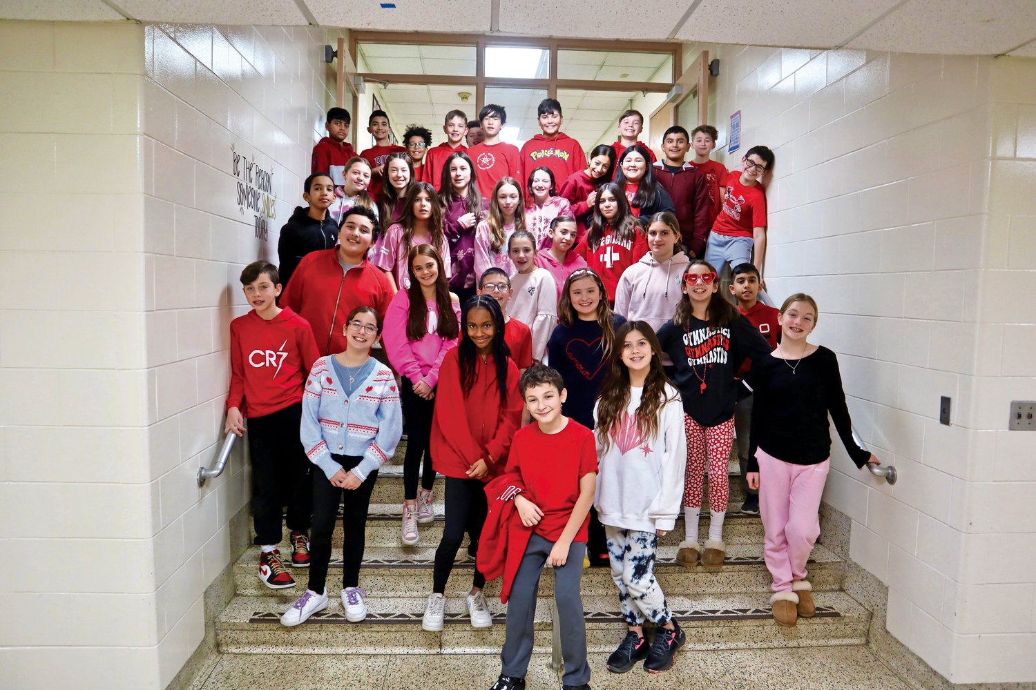 South Middle School also marked Spirit Week during the week of Feb. 13 by wearing different colors each day.